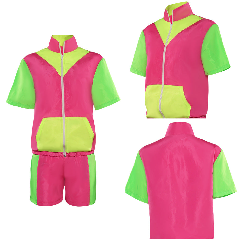 unisex Cosplay Kostüm Outfits Halloween Karneval Verkleidung Anzug Jogginganzüge Set 2 Stück Outfits 80er 90er Jahre Trainingsanzüge Set