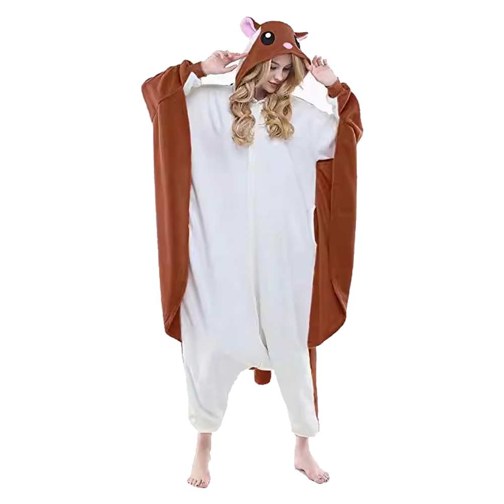 unisex Eichhörnchen Jumpsuit Cosplay Kostüm Outfits Schlafenanzug Halloween Karneval Anzug