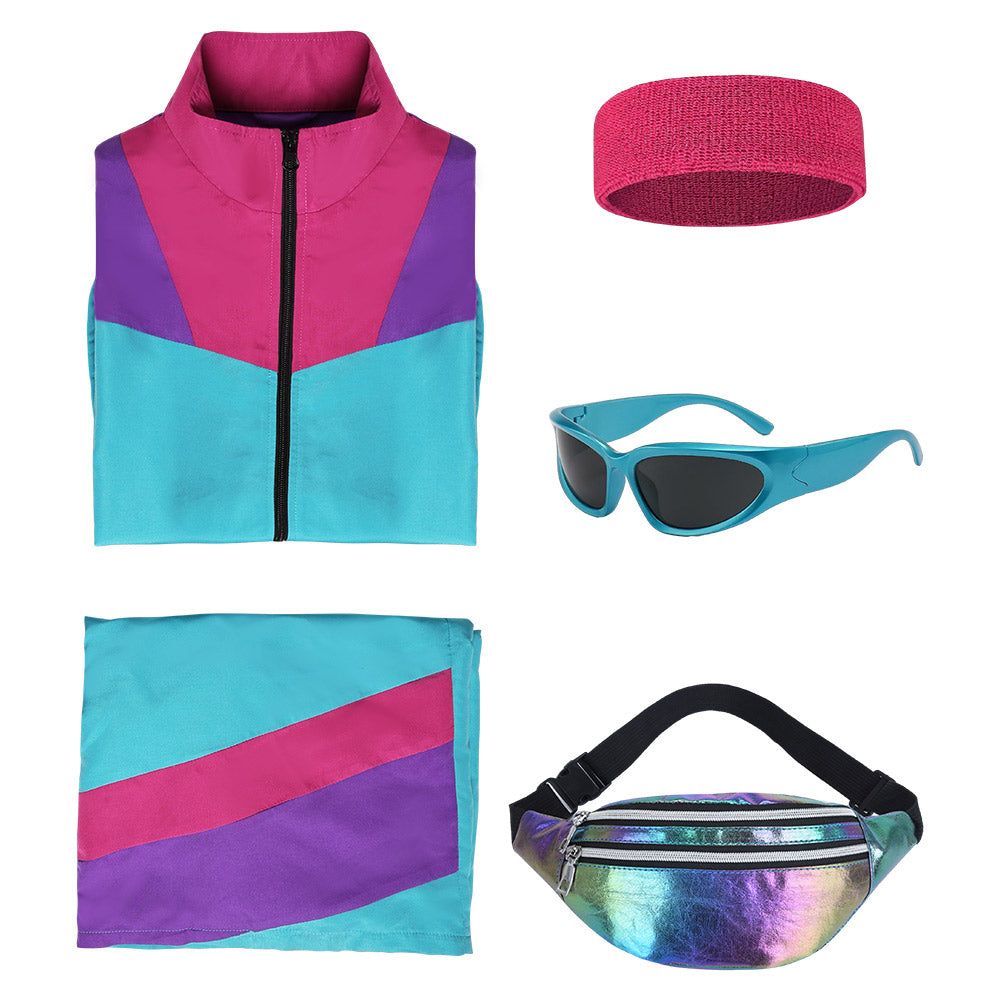 unisex Jogging Anzüge 2 Stück Set Cosplay Kostüm Outfits Halloween Karneval Anzug 80er 90er Jahre Trainingsanzüge Set