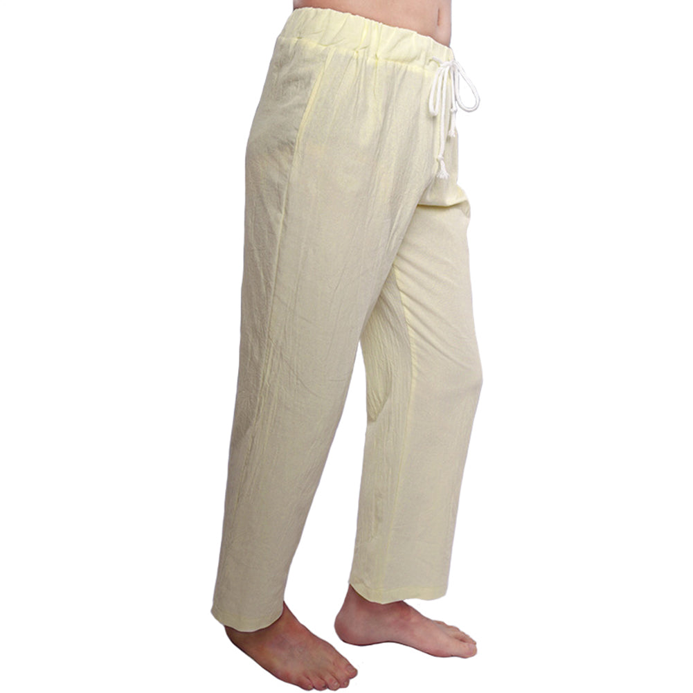 unisex Mittelalterliche Leinenhose weiß Hose Cosplay Kostüm Outfits Halloween Karneval Anzug