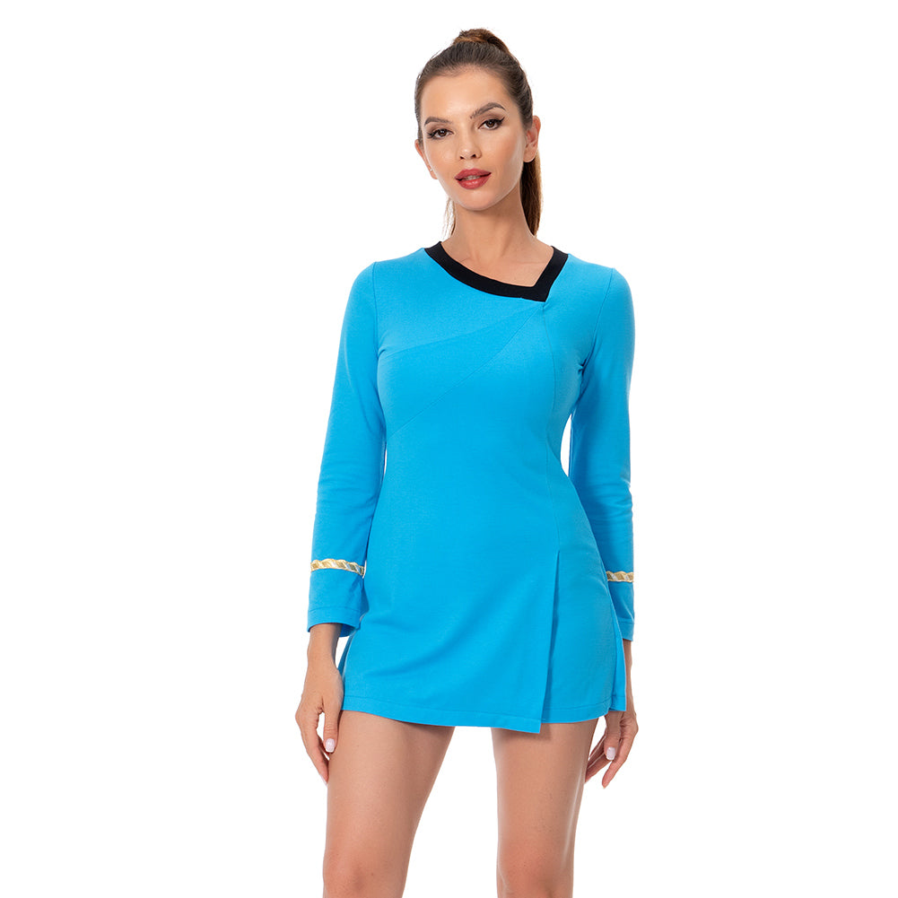 Star Trek TNG Kleid Uniform Cosplay Kostüm Karneval Fasching Party Rot & Blau & Gelb Erwachsene