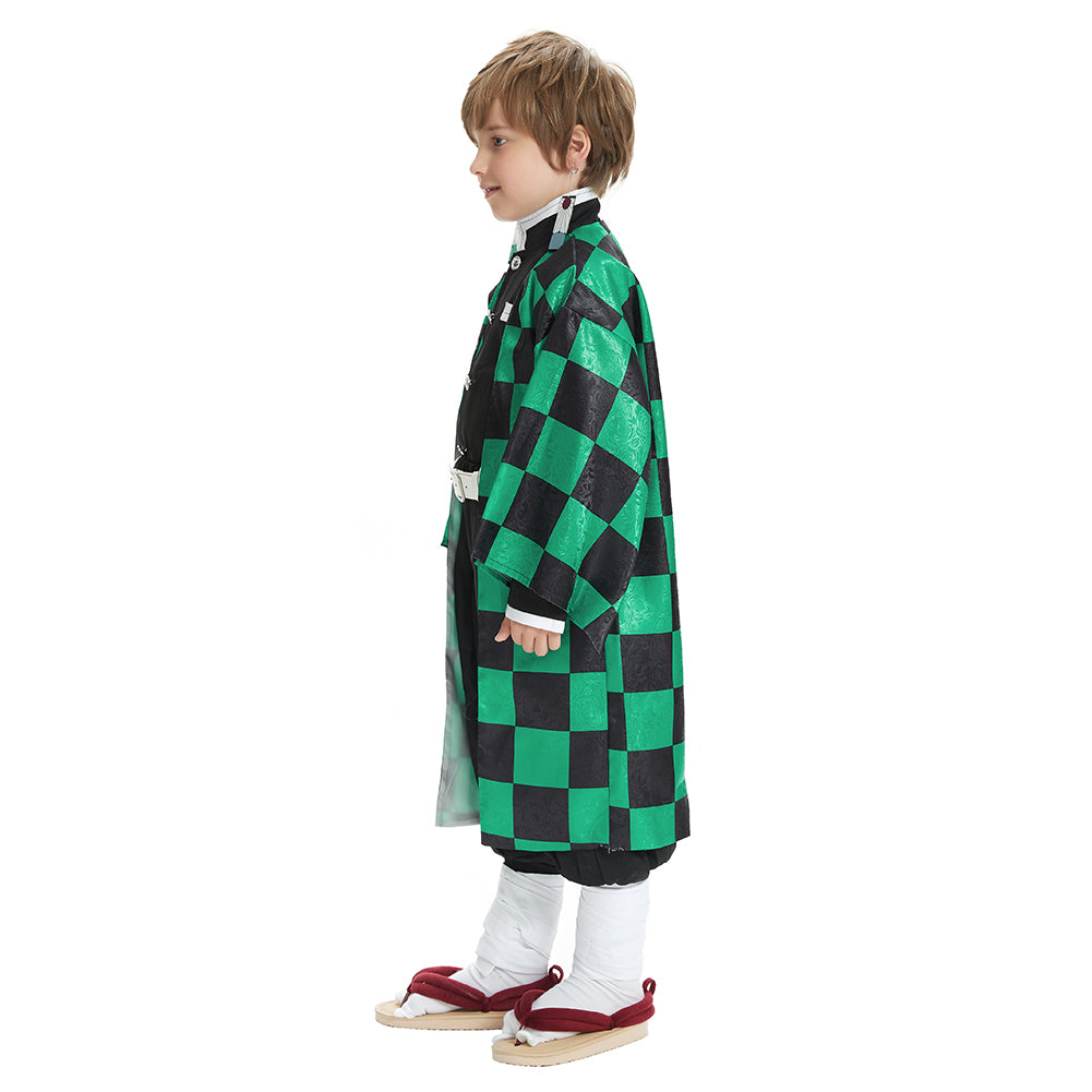 Kinder Demon Slayer Kimetsu no Yaiba Kamado Tanjirou Cosplay Kostüm  Kimono Outfits Halloween Karneval Anzug