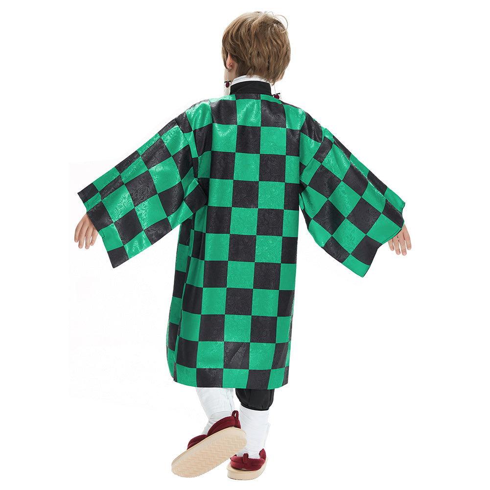 Kinder Demon Slayer Kimetsu no Yaiba Kamado Tanjirou Cosplay Kostüm  Kimono Outfits Halloween Karneval Anzug