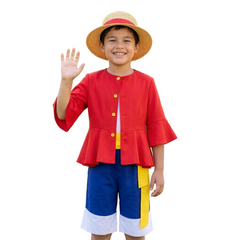 One Piece Kinder Luffy-Cosplay-Kostüm Halloween Karneval  Partys