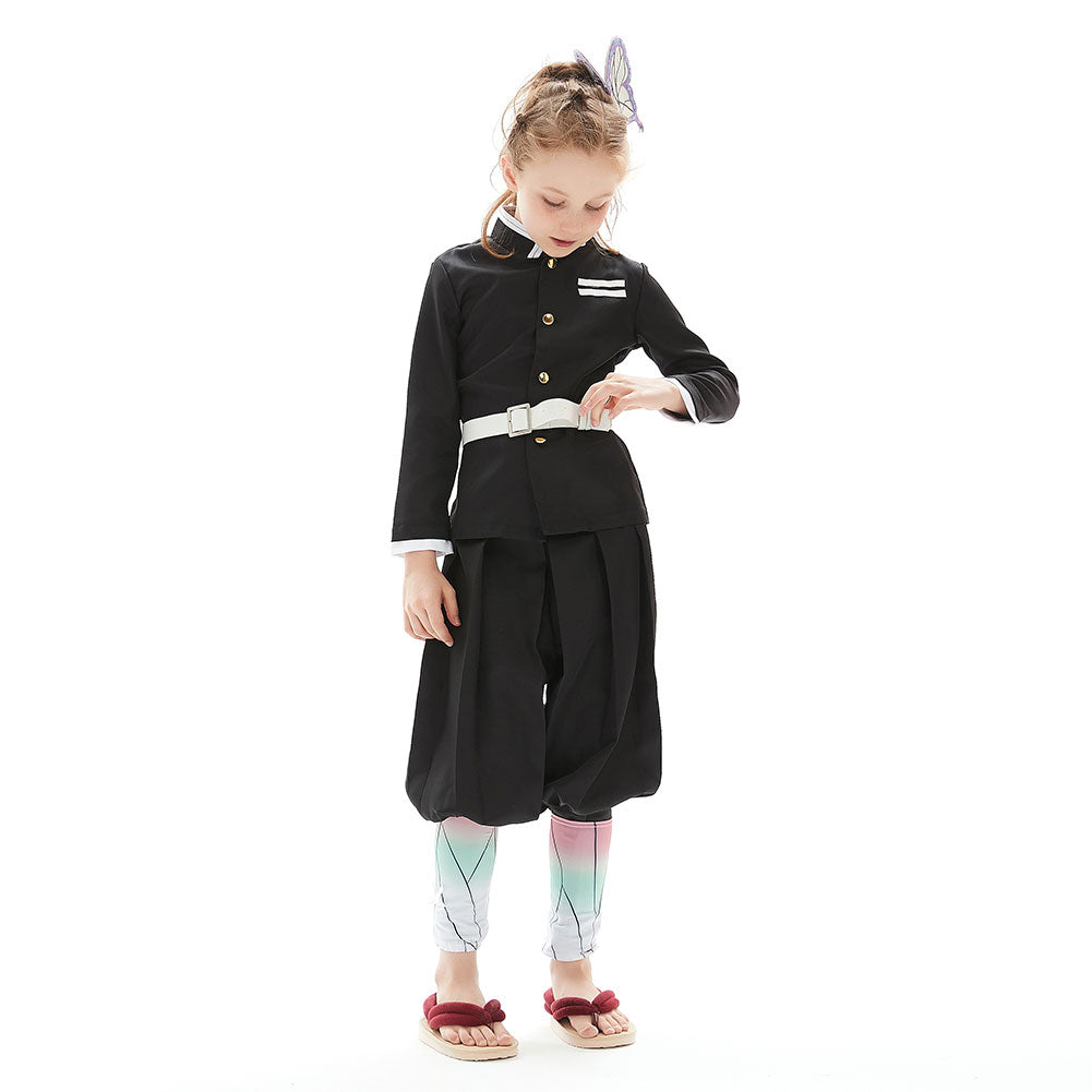 Kinder Mädchen Demon Slayer Kochou Shinobu Cosplay Kostüm Uniform Outfit Halloween Karneval Anzug