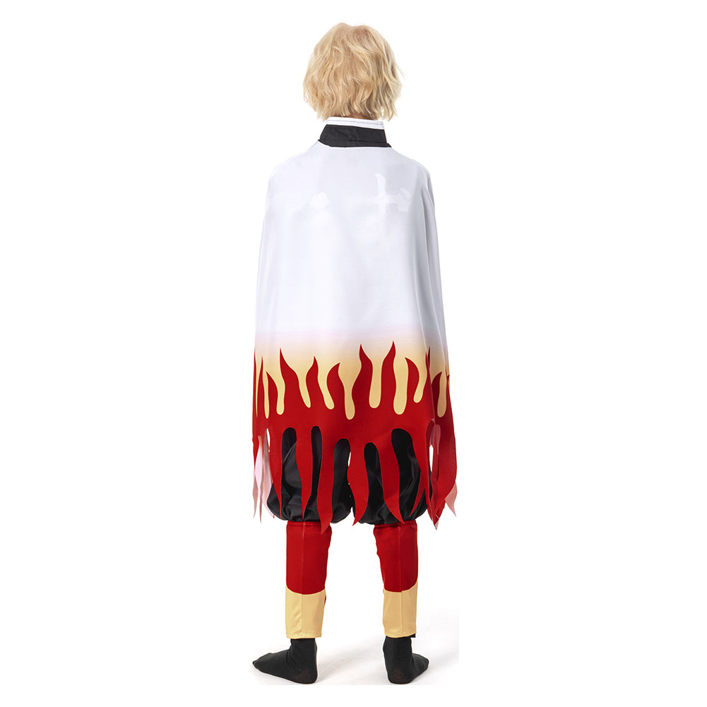 Kinder Demon Slayer Kimetsu no Yaiba Rengoku Kyoujurou Kostüm Halloween Karneval Kostüm