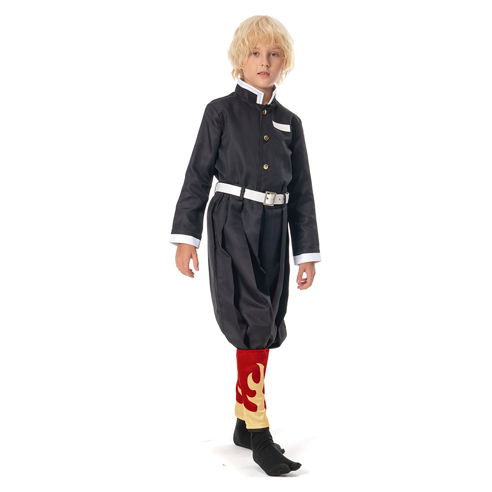 Kinder Demon Slayer Kimetsu no Yaiba Rengoku Kyoujurou Kostüm Halloween Karneval Kostüm