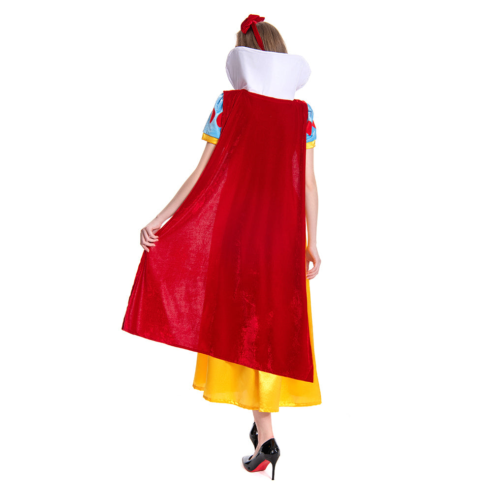 Damen Prinzissin Kostüm Kleid Snow White Schneewittchen Prinzissin Damen Erwachsene