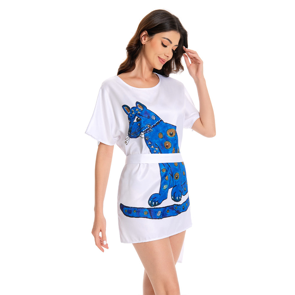 ABBA 70er Jahr Kleid Retro Style Damen Kleid Sommer kurzarm Outfits