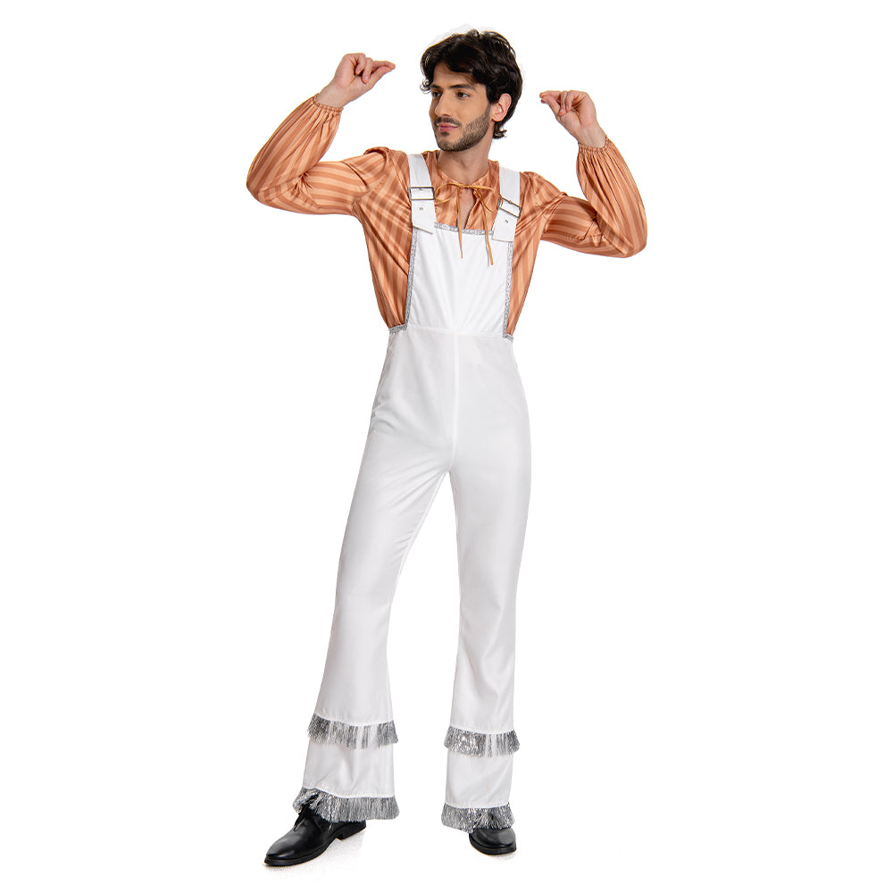 Herren Retro Style Cosplay Kostüm Outfits Halloween Karneval Anzug Bjorn Ulvaeus ABBA