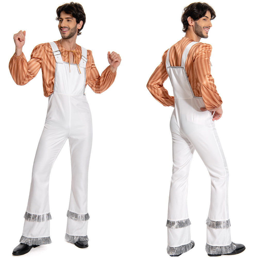 Herren Retro Style Cosplay Kostüm Outfits Halloween Karneval Anzug Bjorn Ulvaeus ABBA