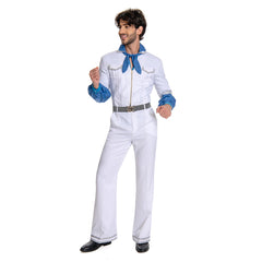 Herren Retro Style Cosplay Kostüm Outfits Halloween Karneval Anzug Bjorn Ulvaeus ABBA
