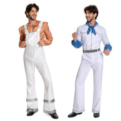 Herren Retro Style Cosplay Kostüm Outfits Halloween Karneval Anzug Bjorn Ulvaeus ABBA