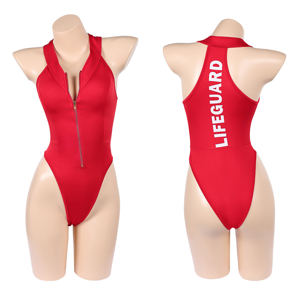 Baywatch Damen Badeanzug C.J. Parker Cosplay-Kostüm für Halloween, Karneval und Partys