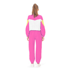 Jogginganzug 80er/90er Jahre Erwachsene Karneval Party rosa weiß Halloween Kostüm