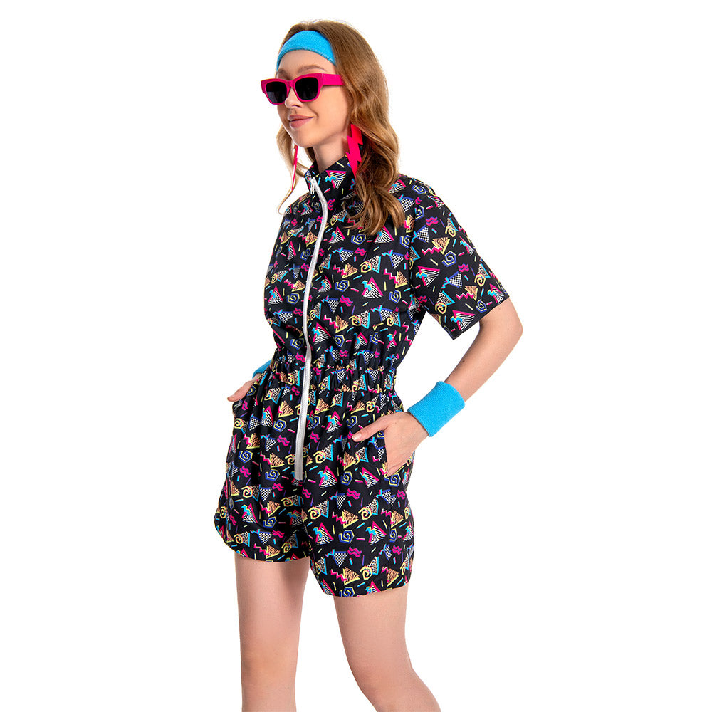 Damen 2 Stück Outfits 80er 90er Jahre Trainingsanzüge Set Jogginganzüge Kostüm Outfits Halloween Karnevalsanzug