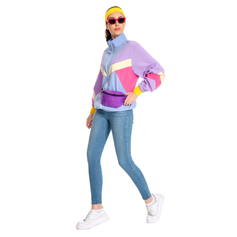 Damen 80er Jahre Jacke Cosplay Kostüm Outfits Halloween Karneval Anzug