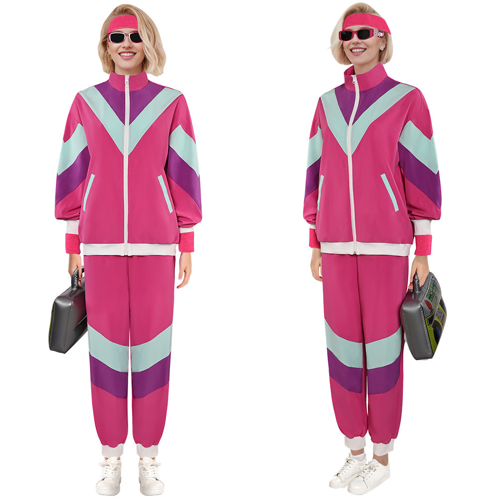 Damen Cosplay Kostüm Outfits Halloween Karneval Anzug Windjacke 80er
