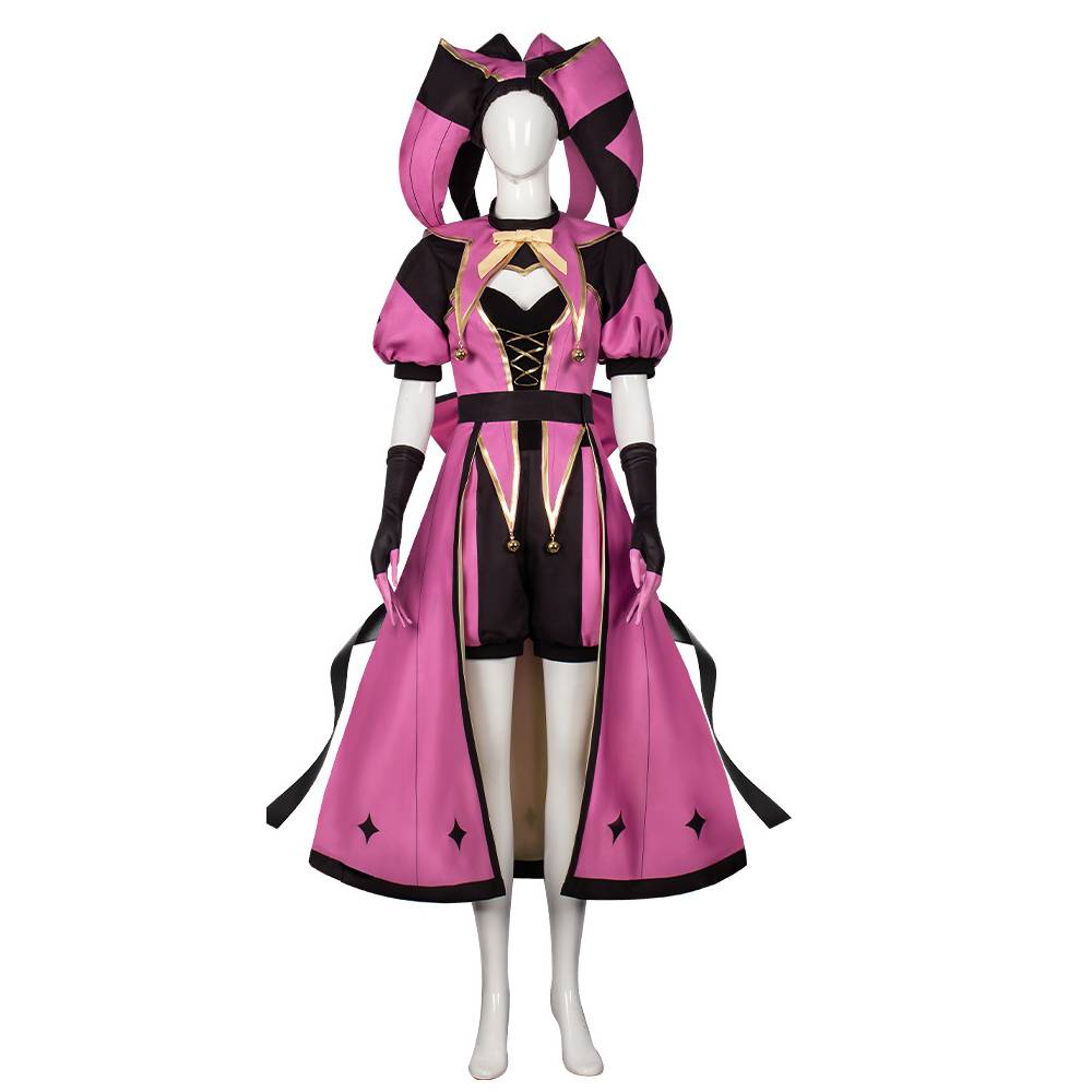 Damen Columbina The Freak Circus Kostüm Joker Halloween Karneval Cosplay Clown-Outfit