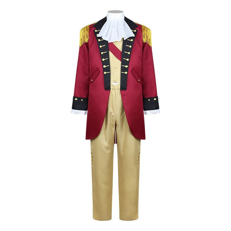 Herren George Washington Präsidenten-Cosplay-Kostüm, Kolonialrevolution-Design, Herren Party- und Bühnenshow-Kostüm