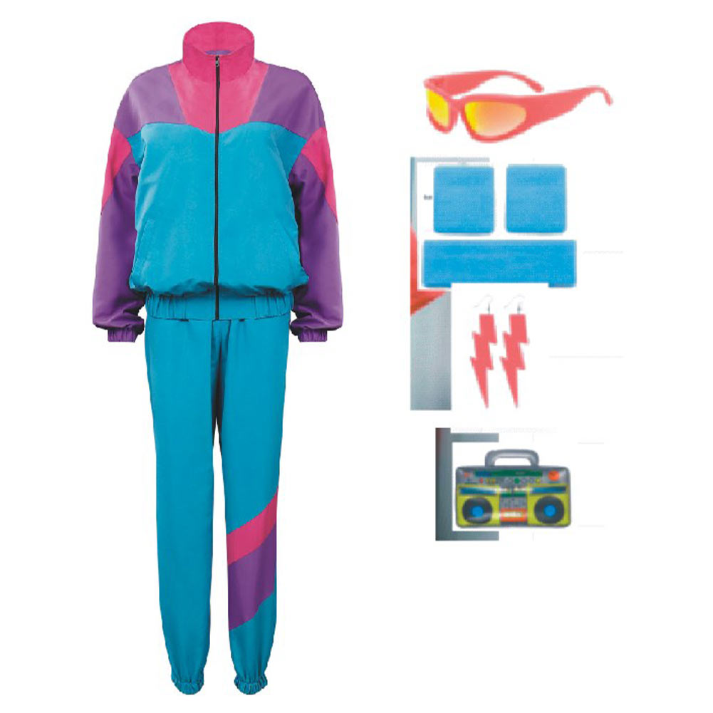 unisex Halloween Cosplay Cosplay Kostüm Outfits Halloween Karneval Anzug 80er Jahre Workout Kostüm Kostüm Outfit Set für Erwachsene