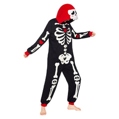 Erwachsene Unisex Schlafanzug Leuchtender Totenkopf einteiliger Pyjama