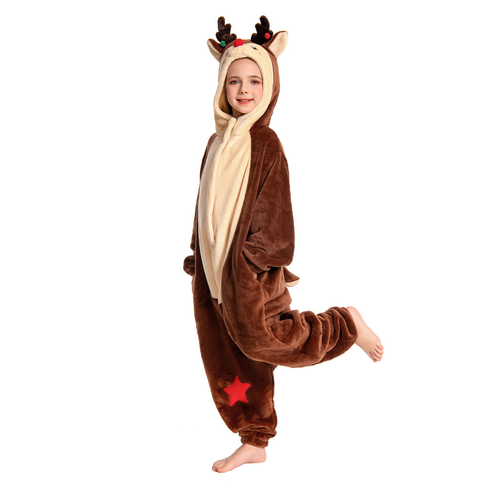 Kinder Rentier Tierkostüm Frosch Rentier Pinguin Rosa Dinosaurier Schlafanzug einteiliger Pyjama