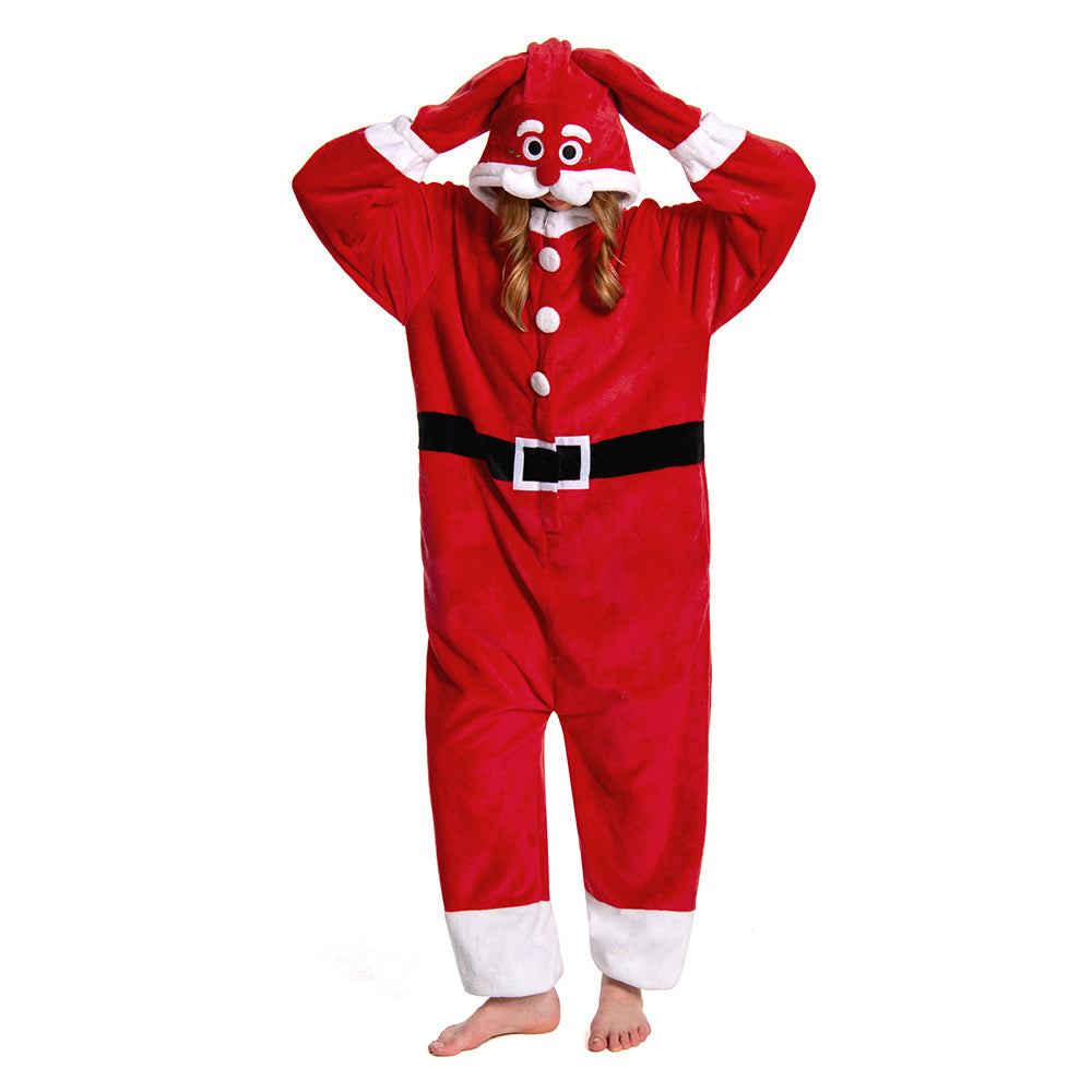Unisex Erwachsene Familienpyjamas Weihnachten - Schneemann, Rentier Weihnachtsmann Schlafanzug einteiliger Pyjama
