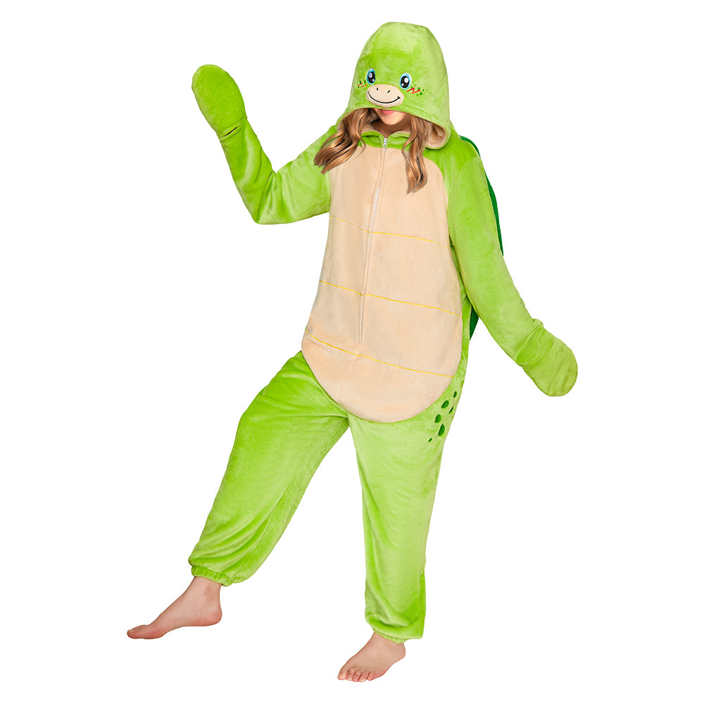Erwachsene Unisex Meeresschildkröte Tier kostüm grün Schlafanzug einteiliger Pyjama