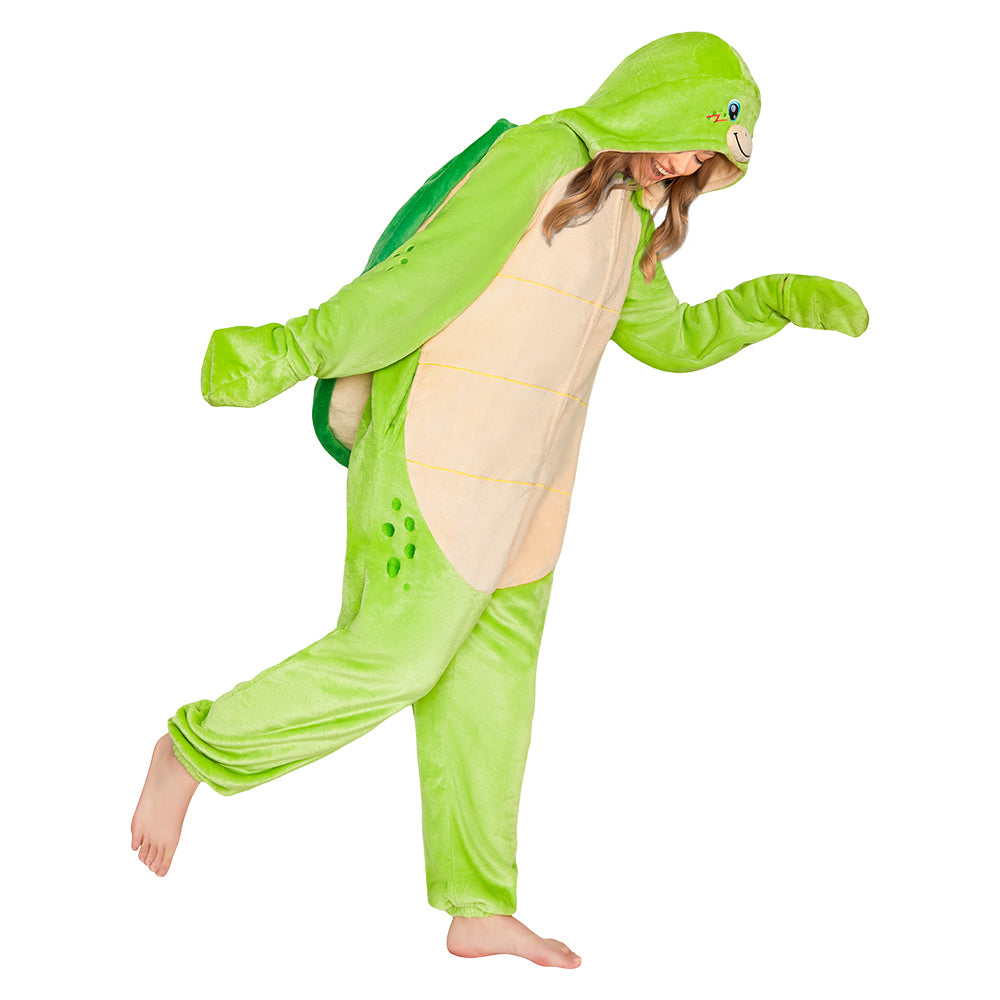 Erwachsene Unisex Meeresschildkröte Tier kostüm grün Schlafanzug einteiliger Pyjama