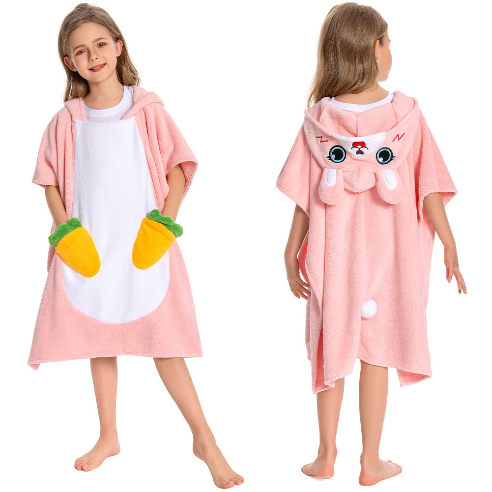 Kinder Panda Graue Katze Kaninchen Strandtücher mit Kapuze Tierkostüm Sommer Robe