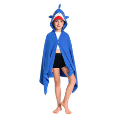 Kinder blau Hai Strandtücher mit Kapuze Tierkostüm Robe Sommer
