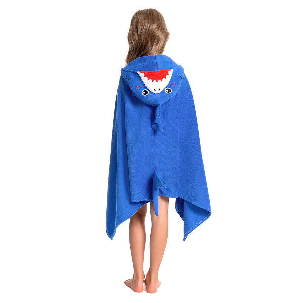 Kinder blau Hai Strandtücher mit Kapuze Tierkostüm Robe Sommer