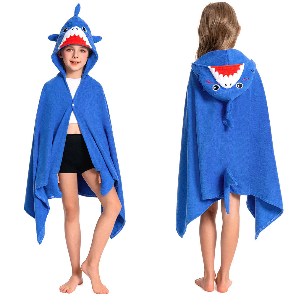 Kinder blau Hai Strandtücher mit Kapuze Tierkostüm Robe Sommer