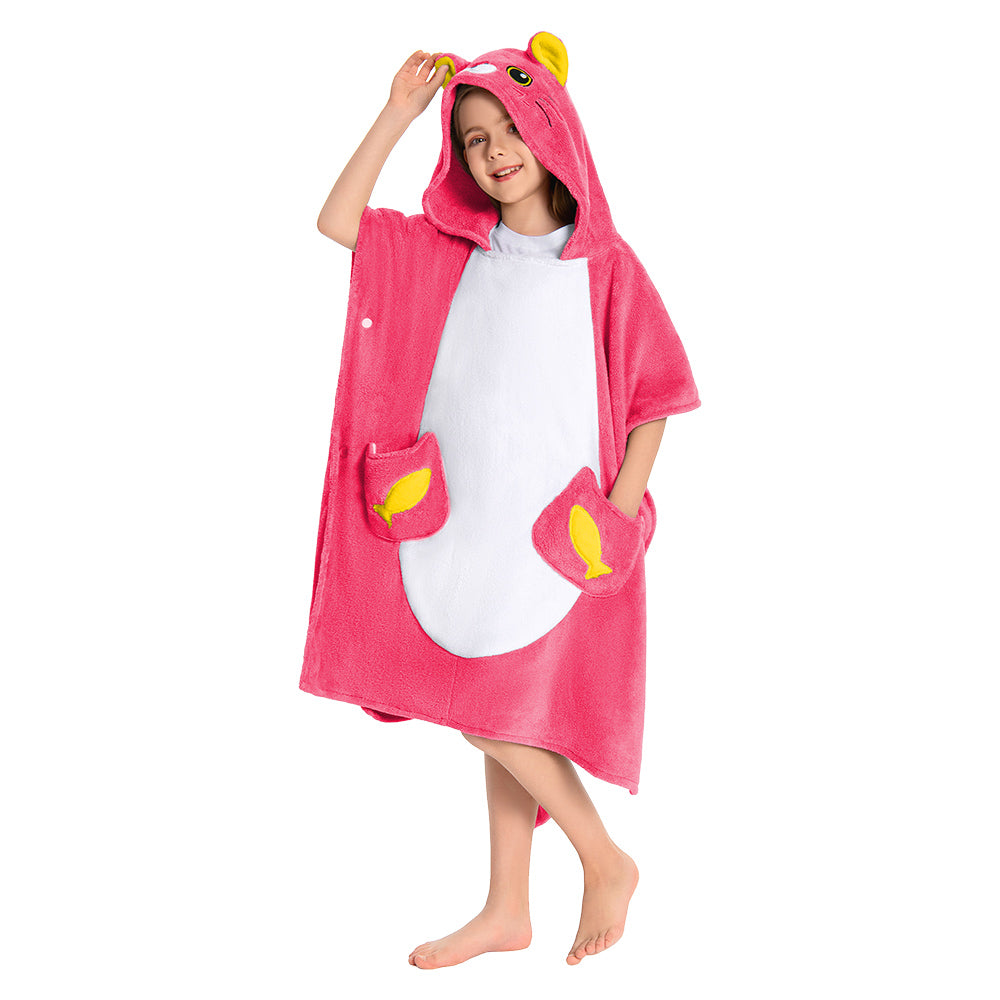 Kinder Panda Graue Katze Kaninchen Strandtücher mit Kapuze Tierkostüm Sommer Robe