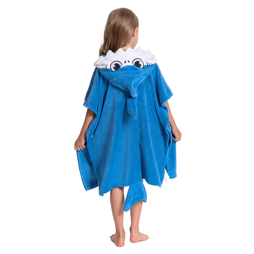 Kinder blau Hai Strandtücher mit Kapuze Tierkostüm Sommer Robe
