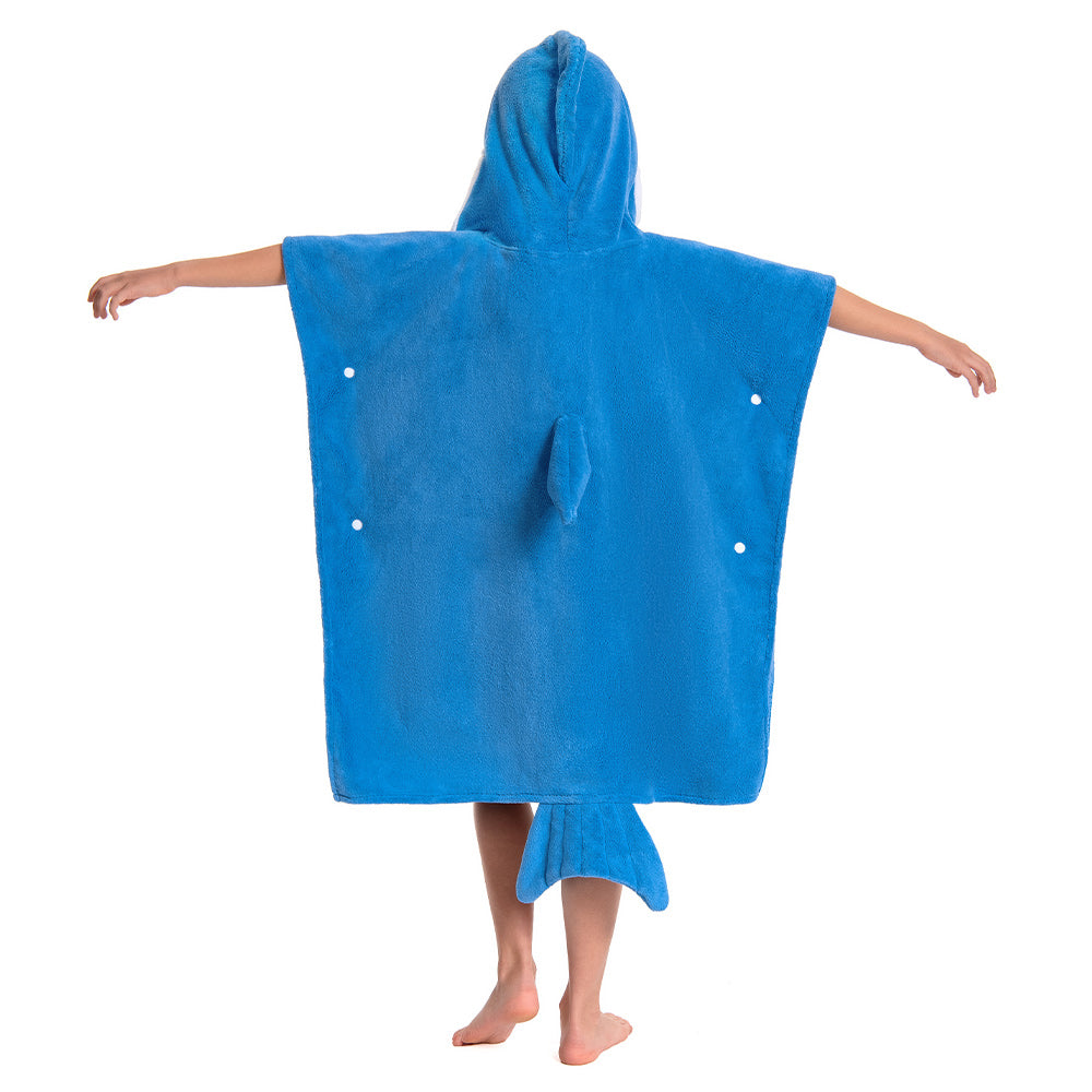 Kinder blau Hai Strandtücher mit Kapuze Tierkostüm Sommer Robe