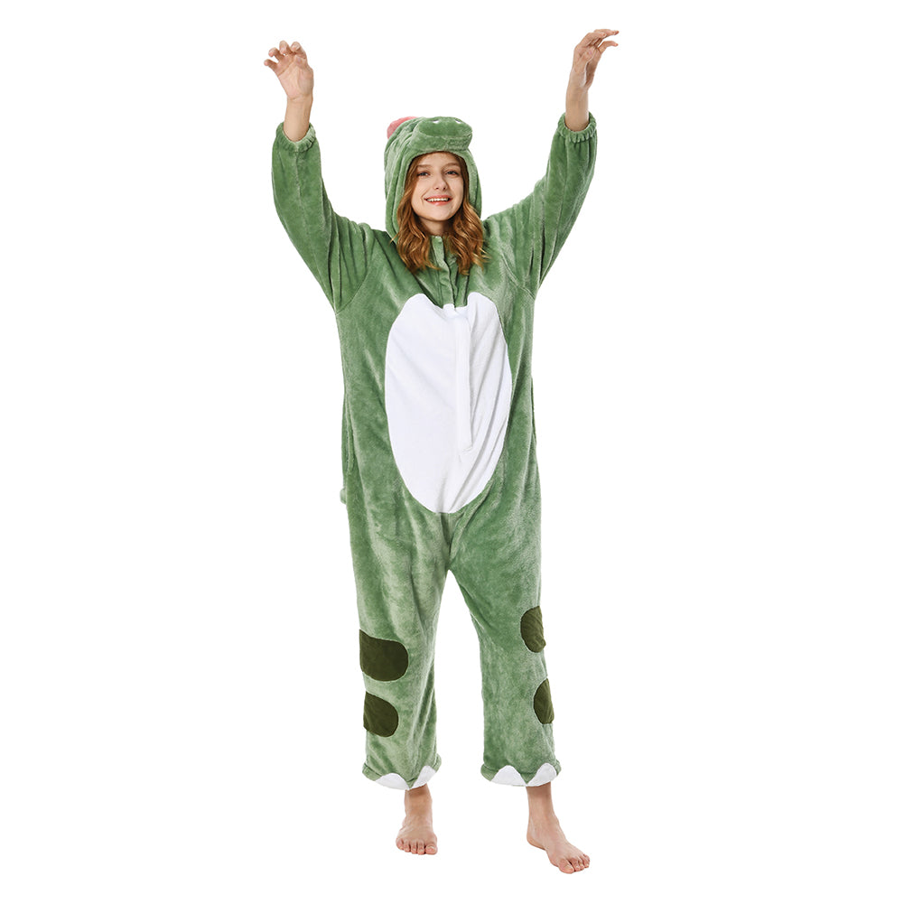 Erwachsene Unisex Dinosaurier Tierkostüm Schlafanzug einteiliger Pyjama