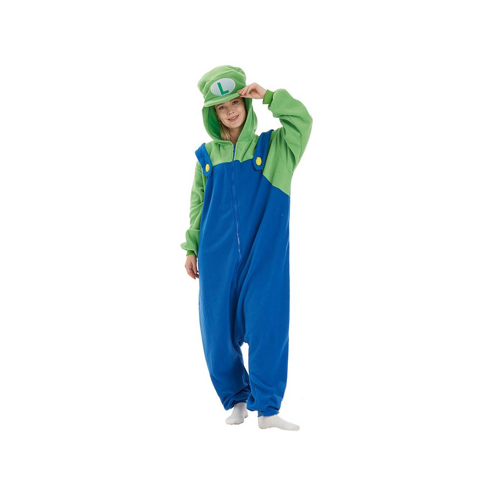 Erwachsene Super Mario Mario Cosplay Jumpsuit mit Kapuze