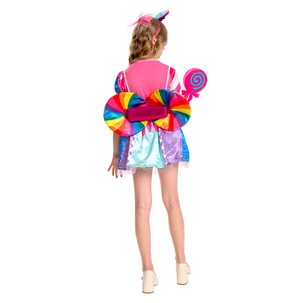 Kinder Mädchen Zuckerwerk Cosplay Kostüm Outfits Fantasia Halloween Karneval Party