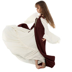 Kinder Mädchen quadratischer Kragen Mittelalter Renaissance Retro Kleid Cosplay Kostüm Mittelalterkleid  Outfits Halloween Karneval Anzug