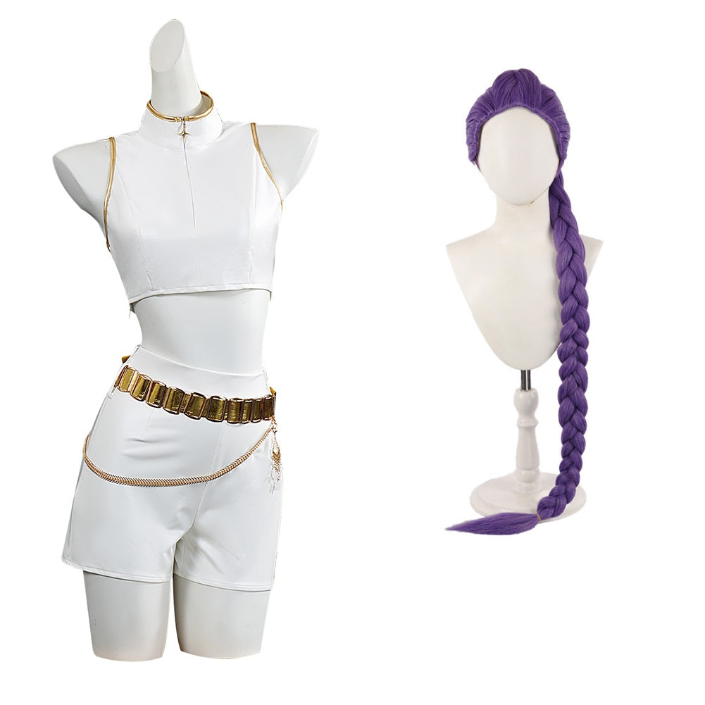 Kinder Mädchen Rumi Perücke Cosplay Kostüm Halloween Karneval Party Anzug