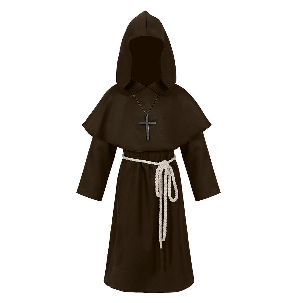 Kinder Braune mittelalterliche Renaissance-Mönchsrobe Priestergewand