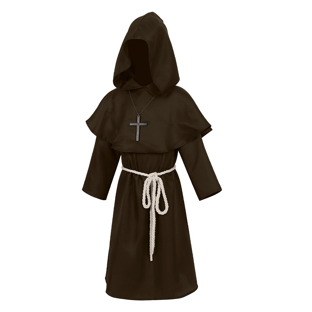 Kinder Braune mittelalterliche Renaissance-Mönchsrobe Priestergewand