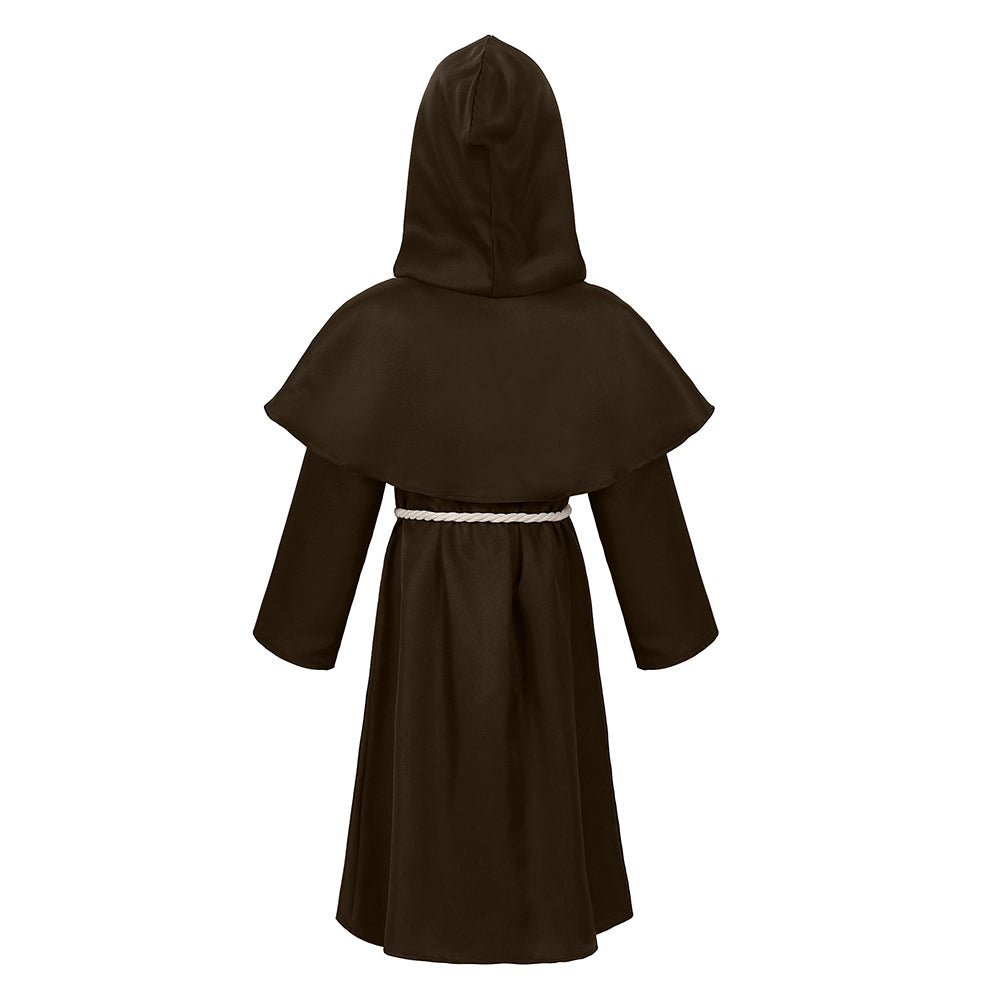 Kinder Braune mittelalterliche Renaissance-Mönchsrobe Priestergewand