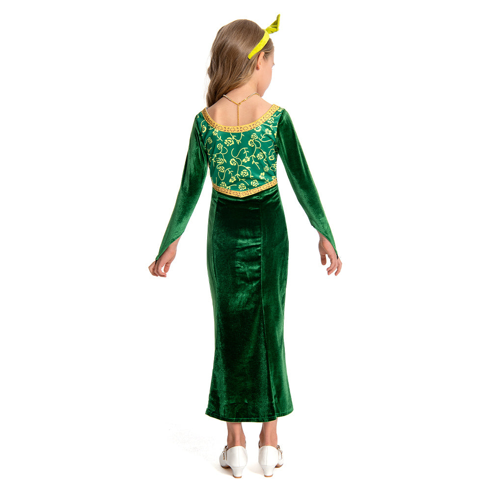 Kinder Mädchen  Shrek Prinzessin-Fiona Kleid Cosplay Kostüm Outfits Party Verkleidung Anzug