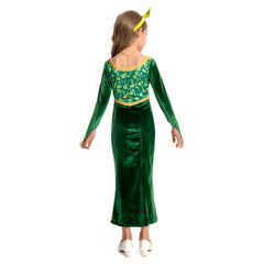 Kinder Mädchen  Shrek Prinzessin-Fiona Kleid Cosplay Kostüm Outfits Party Verkleidung Anzug