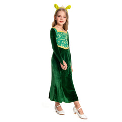 Kinder Mädchen  Shrek Prinzessin-Fiona Kleid Cosplay Kostüm Outfits Party Verkleidung Anzug