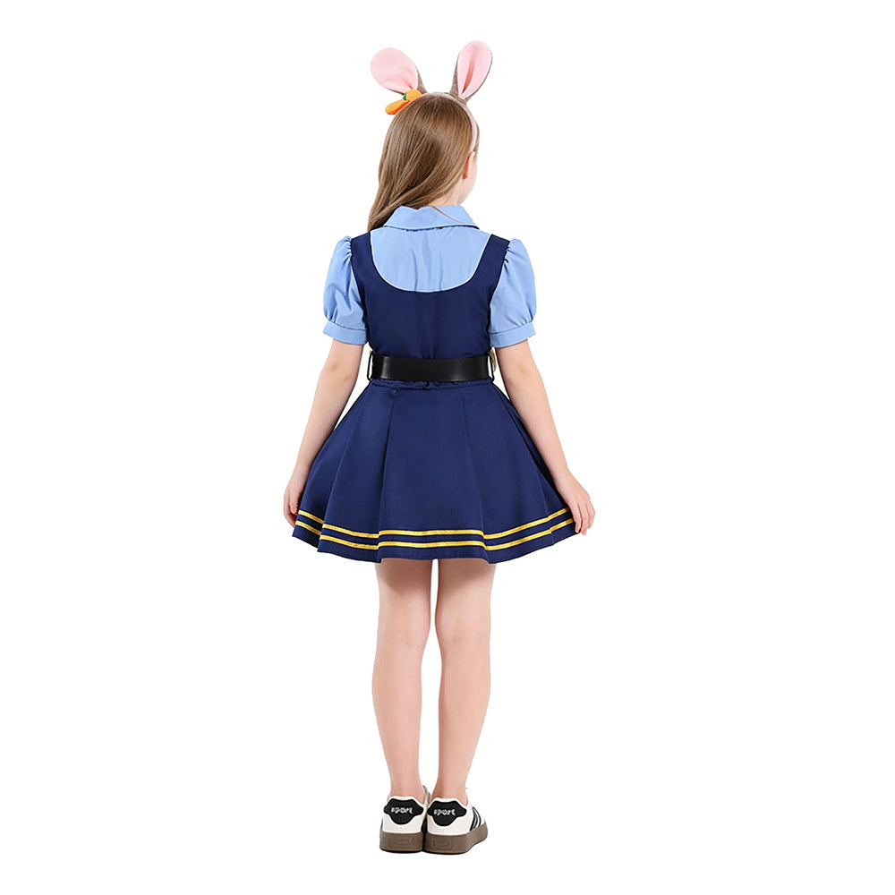 Kinder Mädchen Zootopia‌ Judy Hopps Kleid Cosplay Halloween Karneval Kostüm