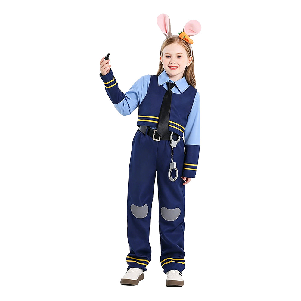 Kinder Mädchen Zootopia‌ Judy Hopps Kleid Cosplay Halloween Karneval Kostüm